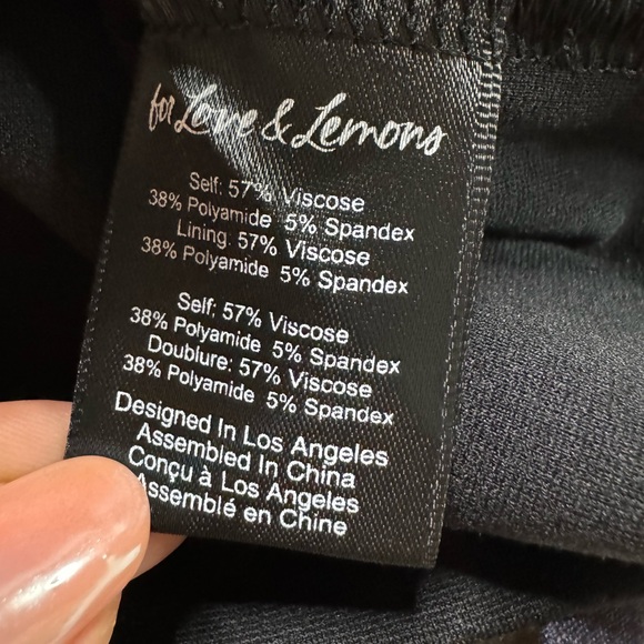 NEW FOR LOVE & LEMONS Black Pink Roses Mini Tennis Dress M - Picture 6 of 8